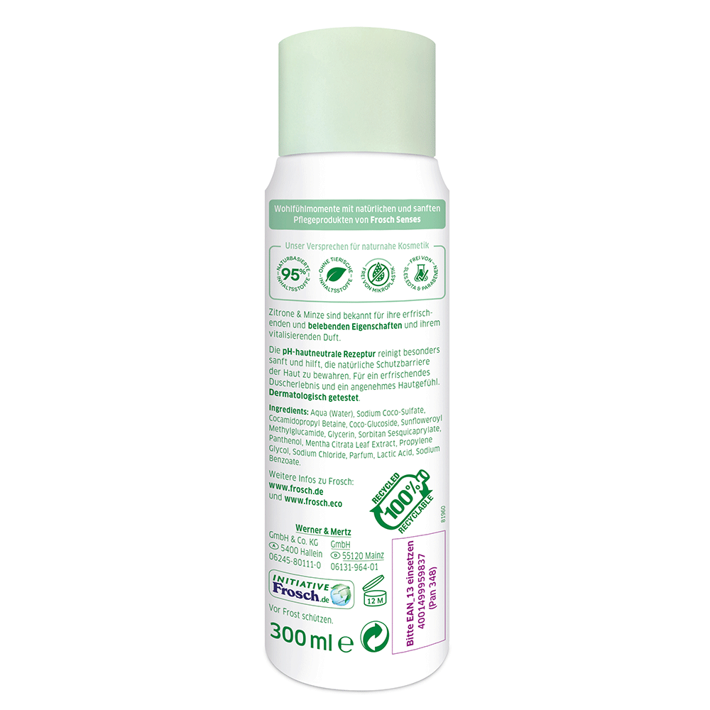 Bild: Frosch Senses Sensitiv-Dusche Zitrone und Minze