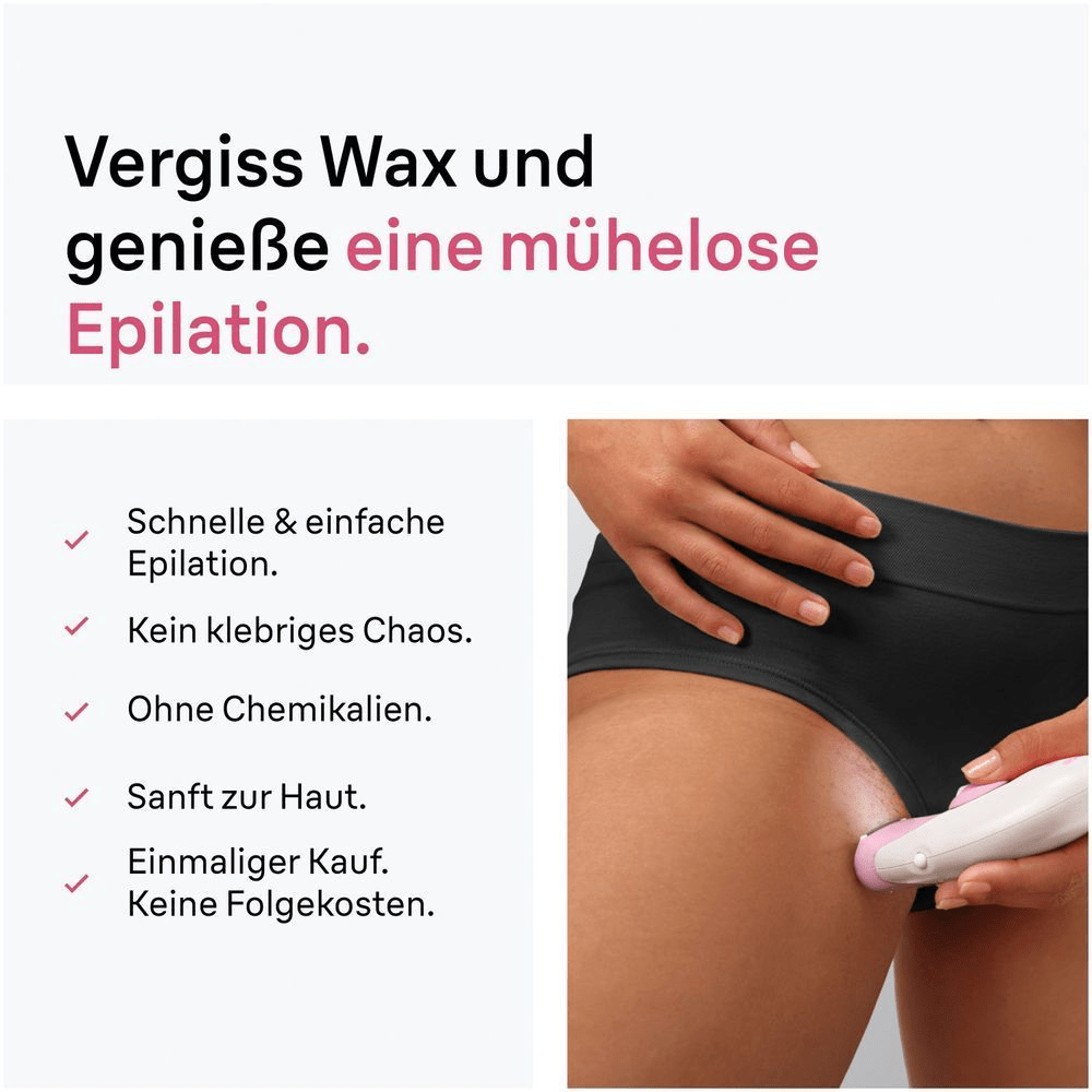 Nahaufnahme einer Frau, die Silk-epil 3 im Bikinibereich verwendet.