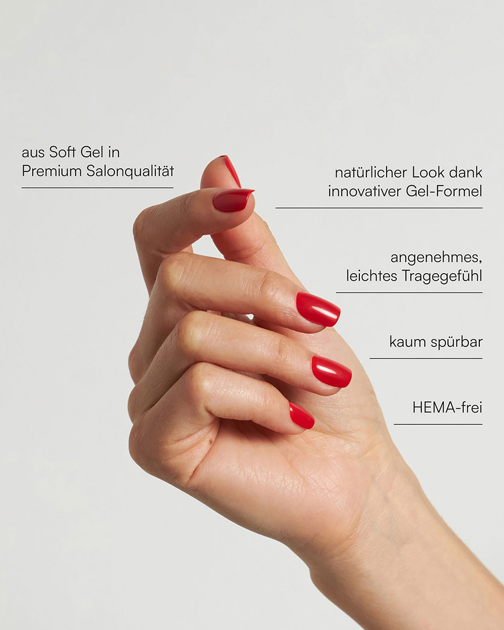Bild: DOONAILS Soft Gel Press Ons Rose Red