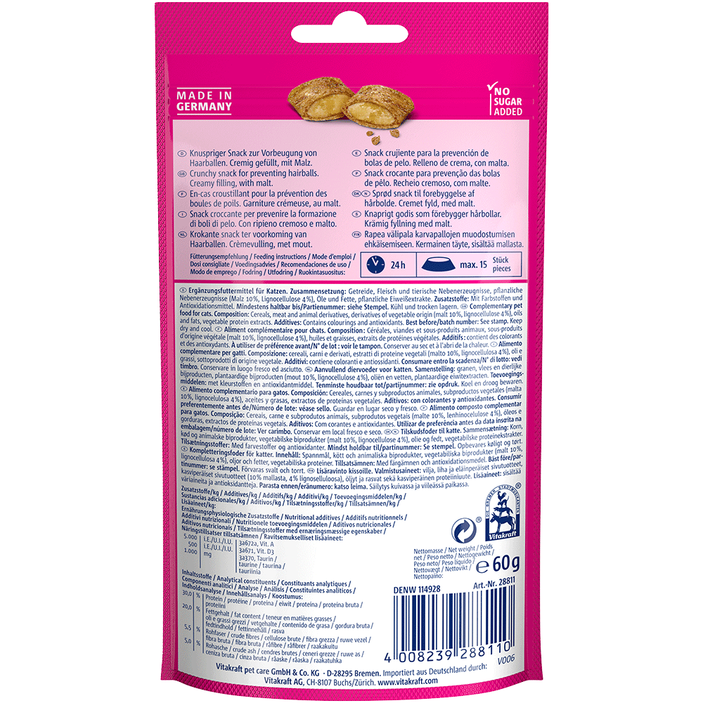 Bild: Vitakraft Crispy Crunch Anti Haarball mit Malz 