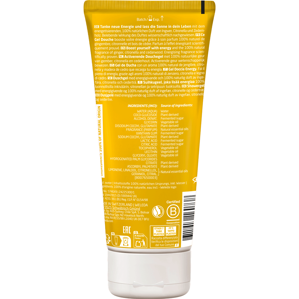 Bild: WELEDA Energy Shower Gel Belebender Ingwer 