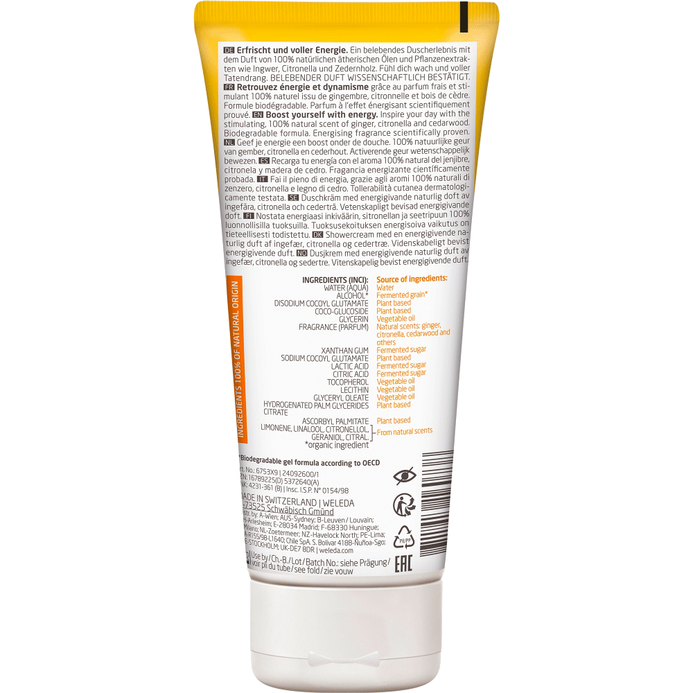 Bild: WELEDA Energy Shower Gel Belebender Ingwer 