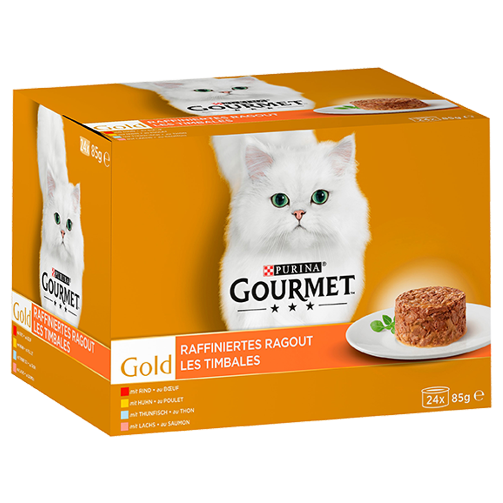Bild: GOURMET Gold Raffiniertes Ragout mit Rind, Huhn, Thunfisch und Lachs 