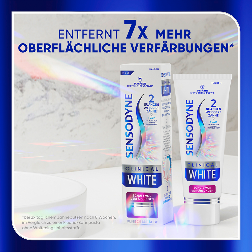 Bild: SENSODYNE Clinical White Zahnpasta