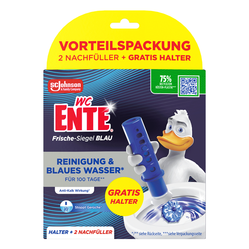 Bild: WC-Ente Frische Siegel Azure mit Nachfüller & Halter