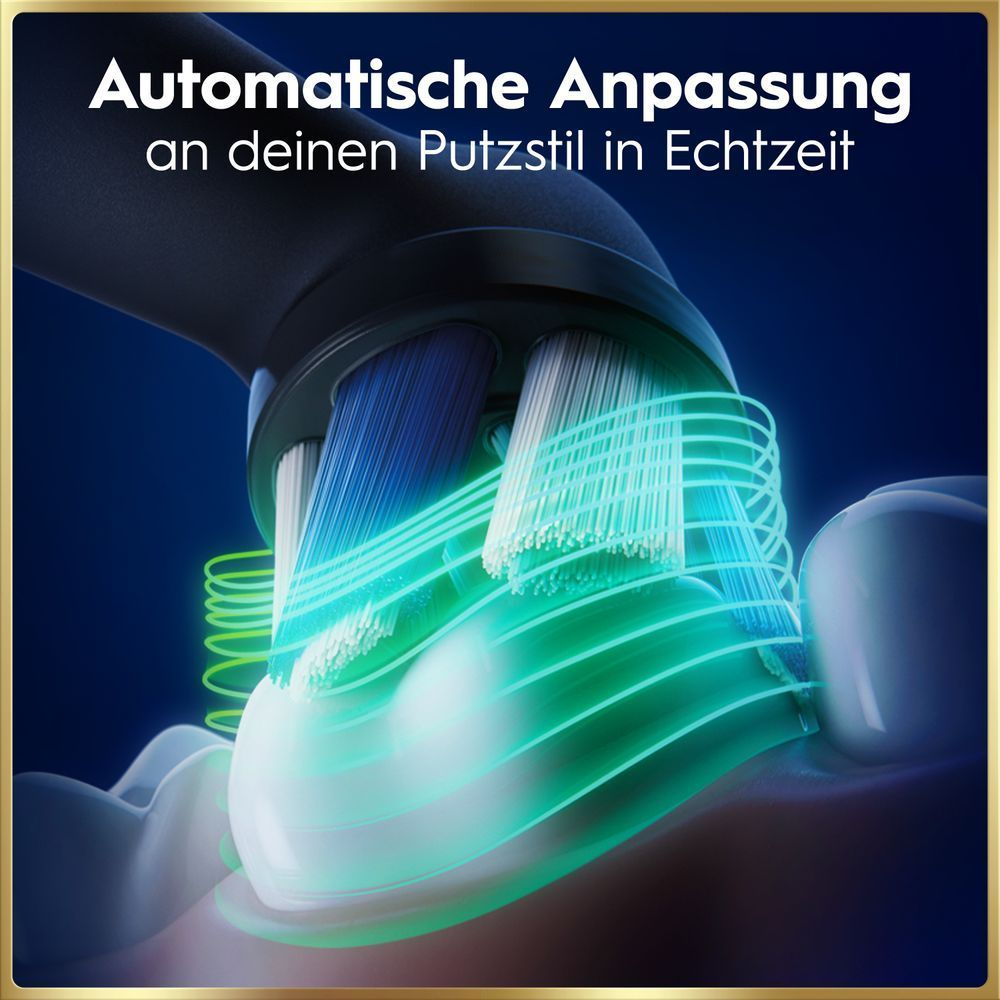Elektrische Zahnbürstenkopf mit Lichteffekten, die automatische Echtzeit-Anpassung visualisieren