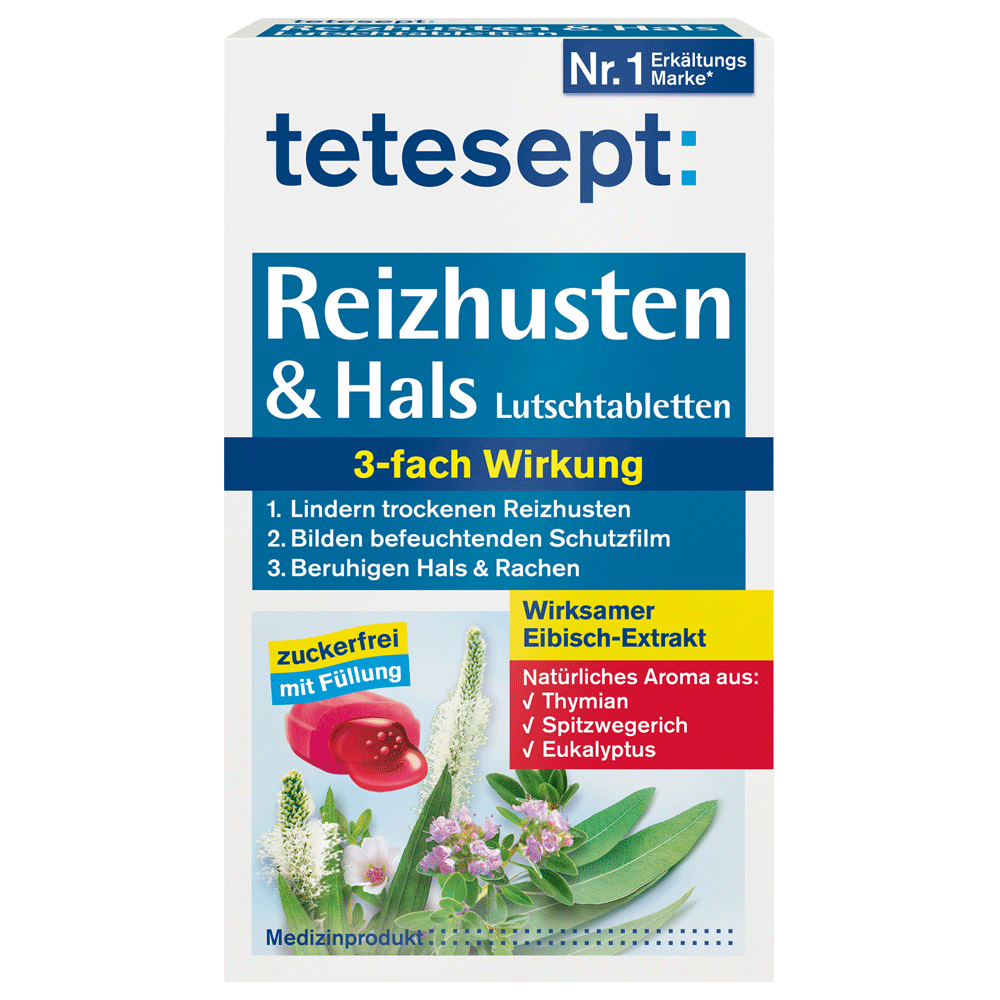 Bild: tetesept: Reizhusten und Hals Lutschtabletten 