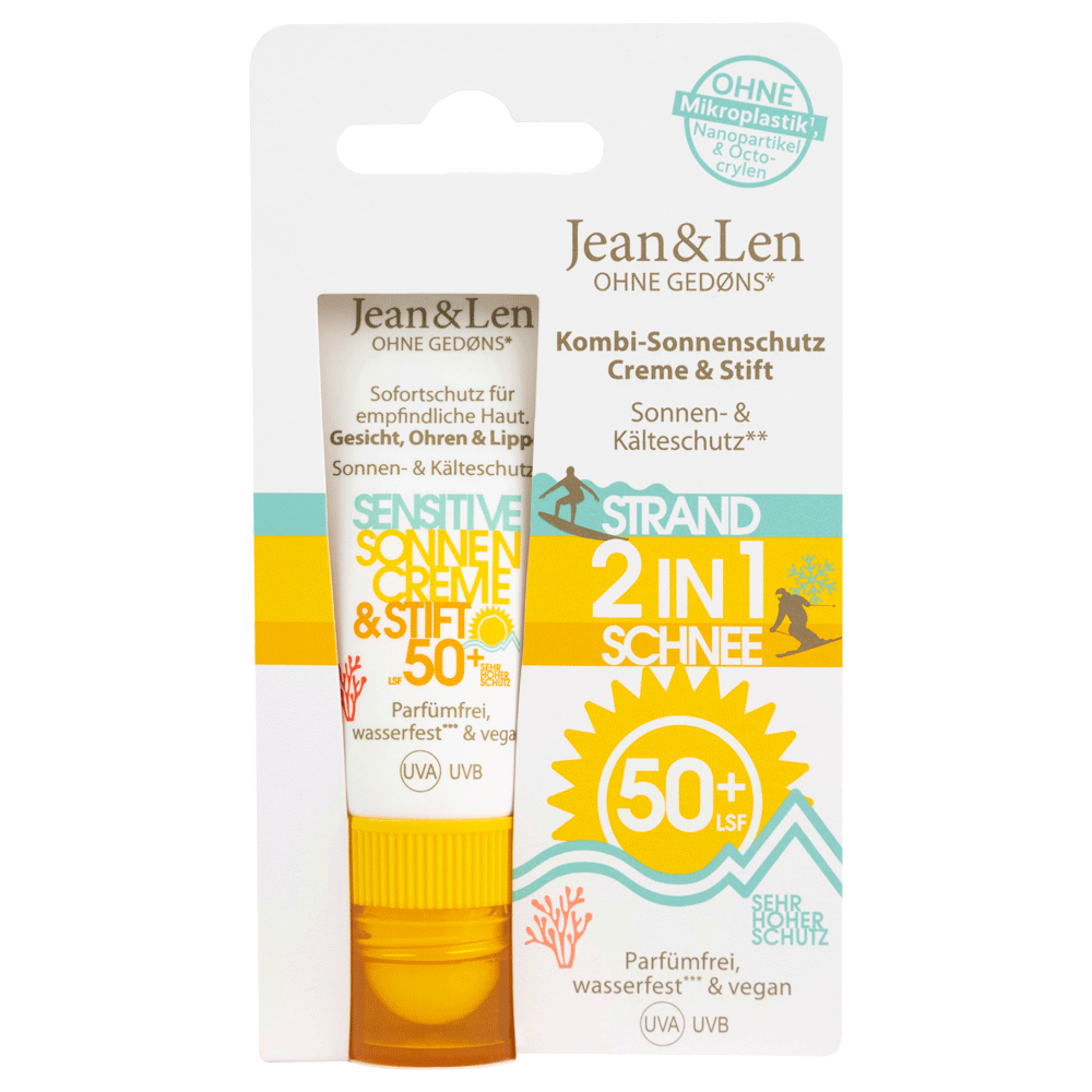 Bild: Jean&Len Kombi Sonnenschutz Creme und Stift LSF 50+