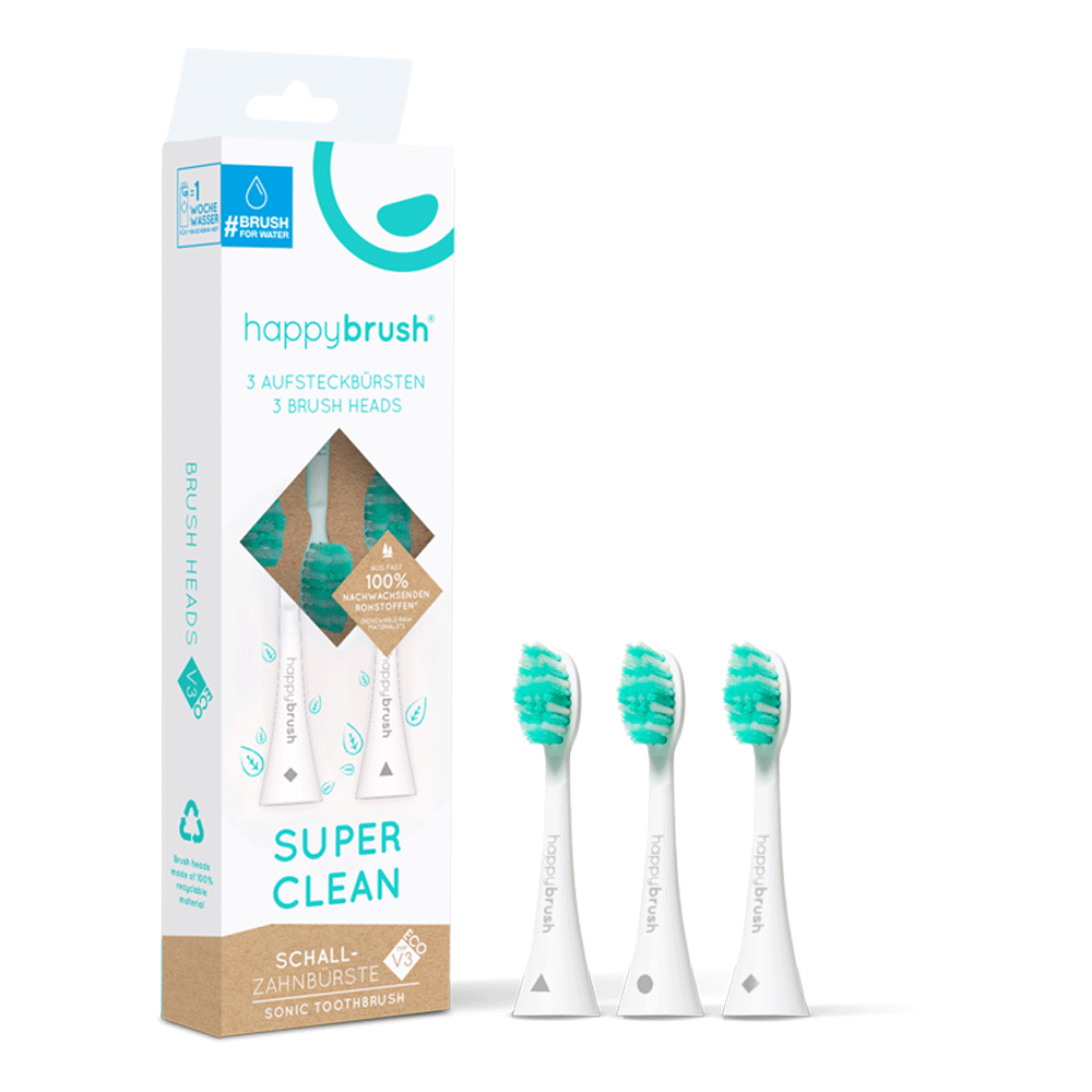 Bild: happybrush Aufsteckbürsten Super Clean Schallzahnbürste 