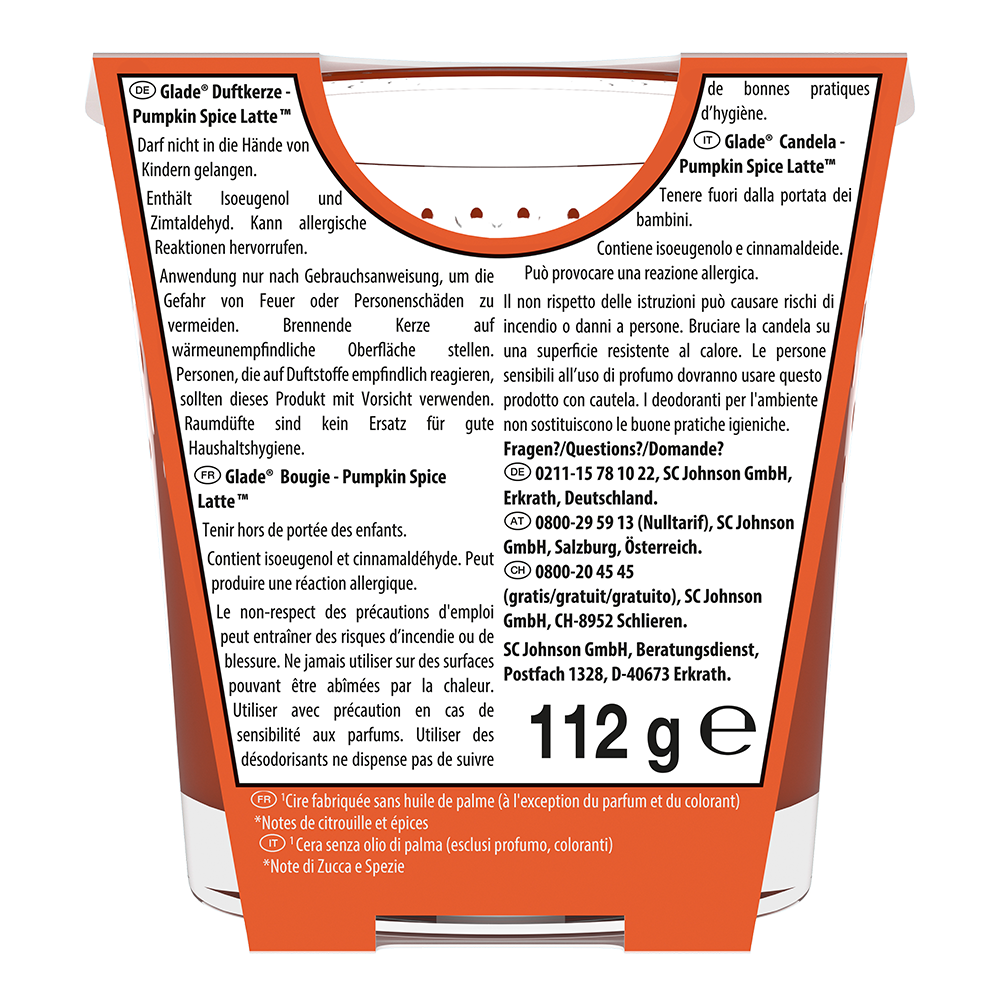 Bild: Glade Duftkerze Pumpkin Spice Latte