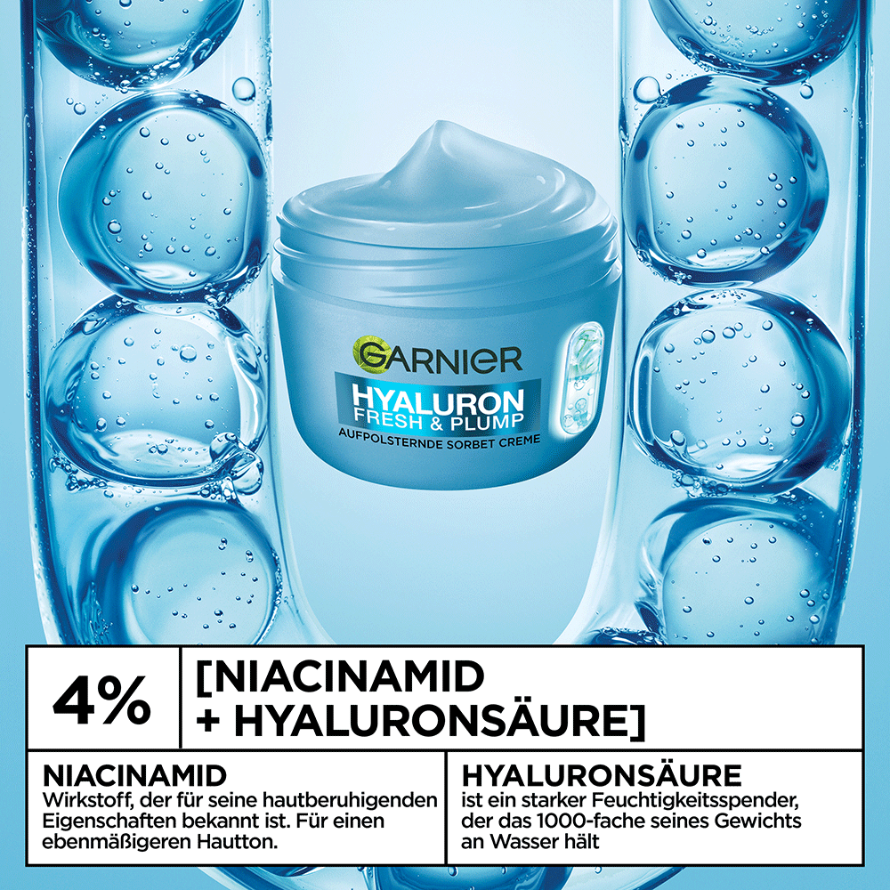 Bild: GARNIER Fresh & Plump Aufpolsternde Sorbet Creme