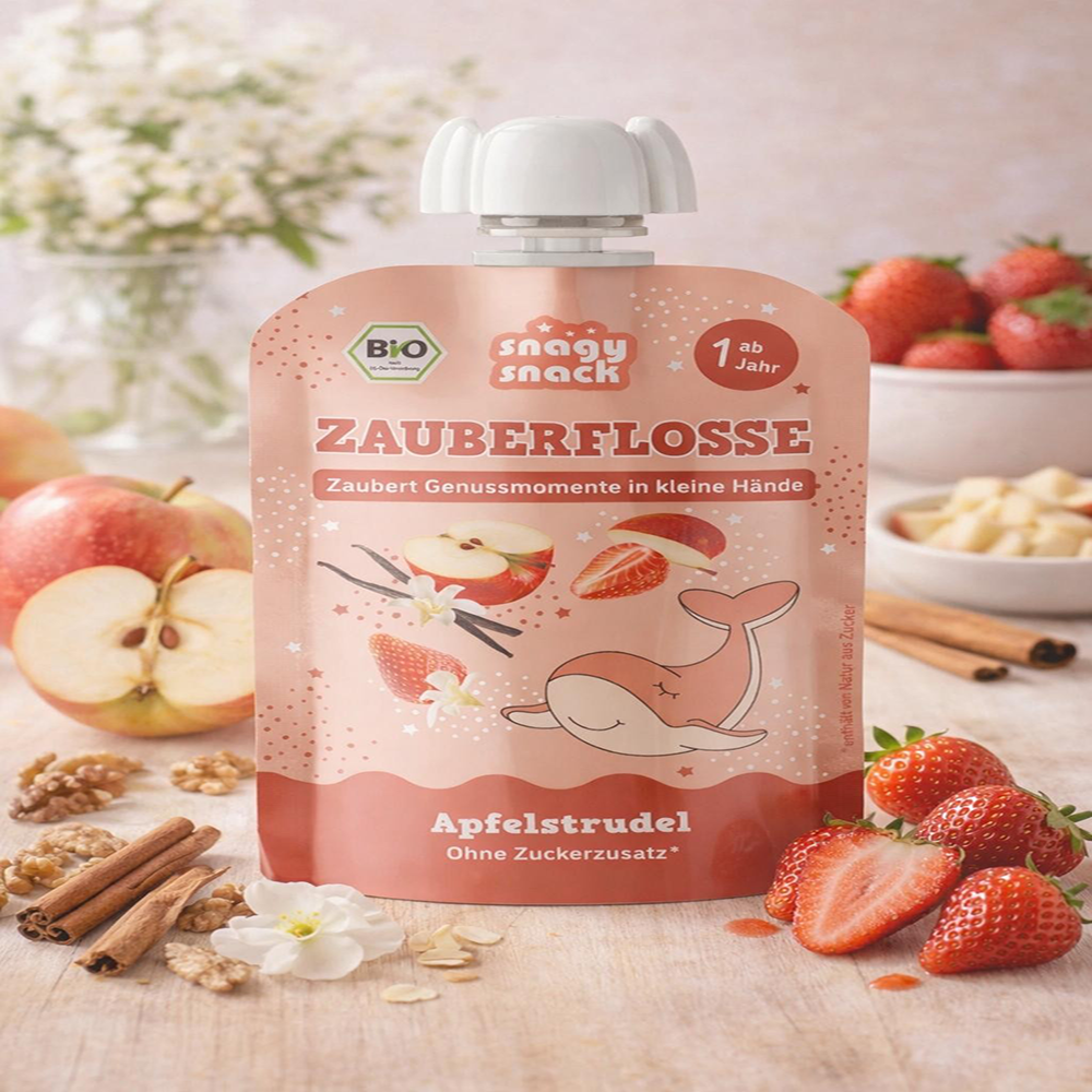 Bild: Snagy Quetschie Zauberflosse Apfelstrudel