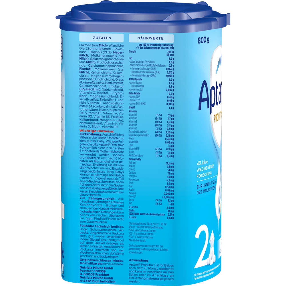 Bild: Aptamil 2 Pronutra, Folgemilch