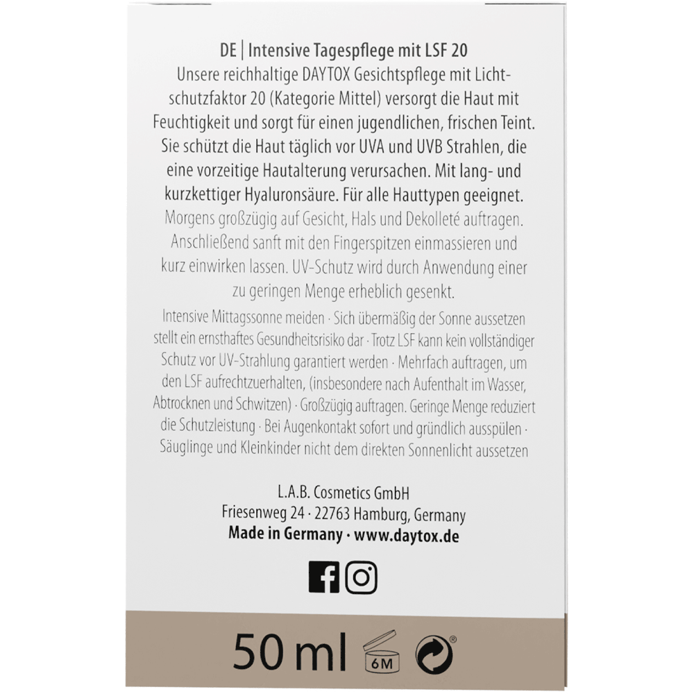 Bild: Daytox Hyaluron Creme LSF 20