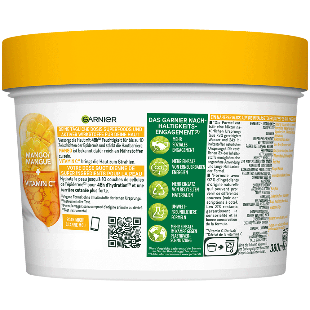 Bild: GARNIER Body Superfood Mango Vitamin C Körperpflege
