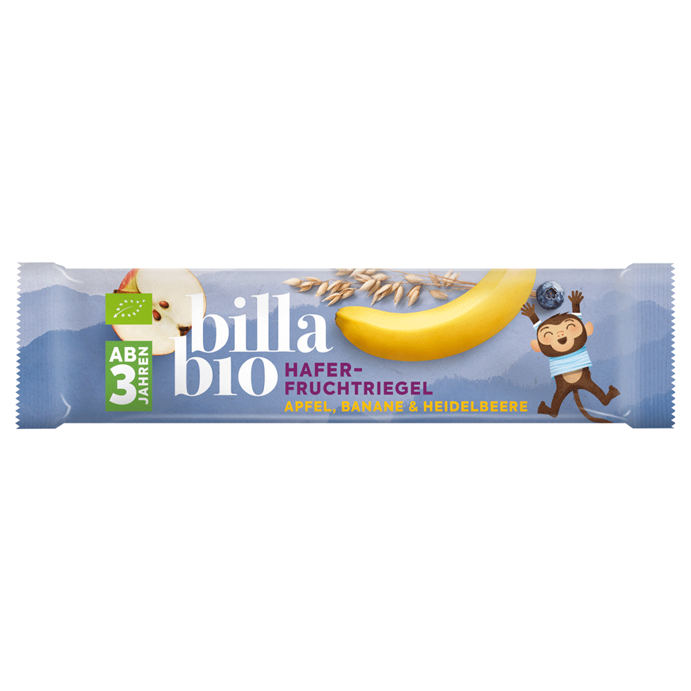 Bild: Billa Bio Babyriegel Apfel, Banane & Blaubeere 
