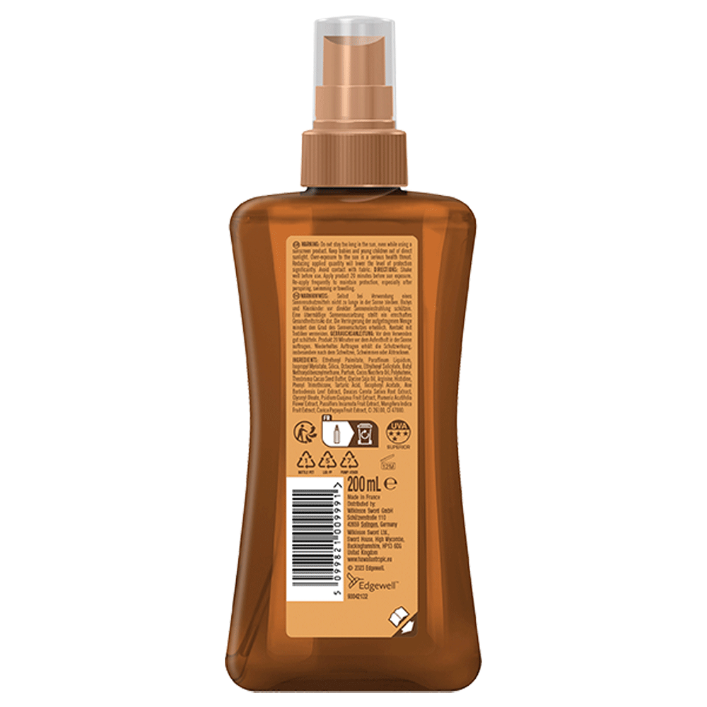 Bild: Hawaiian Tropic Glowing Protection Dry Spray Oil LSF 15