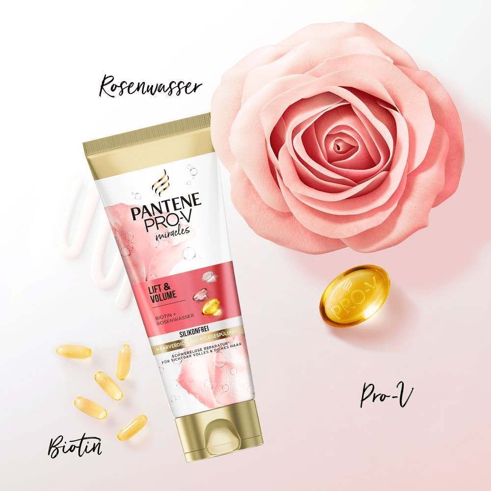 Bild: PANTENE PRO-V Lift & Volume Pflegespülung Mit Biotin + Rosenwasser