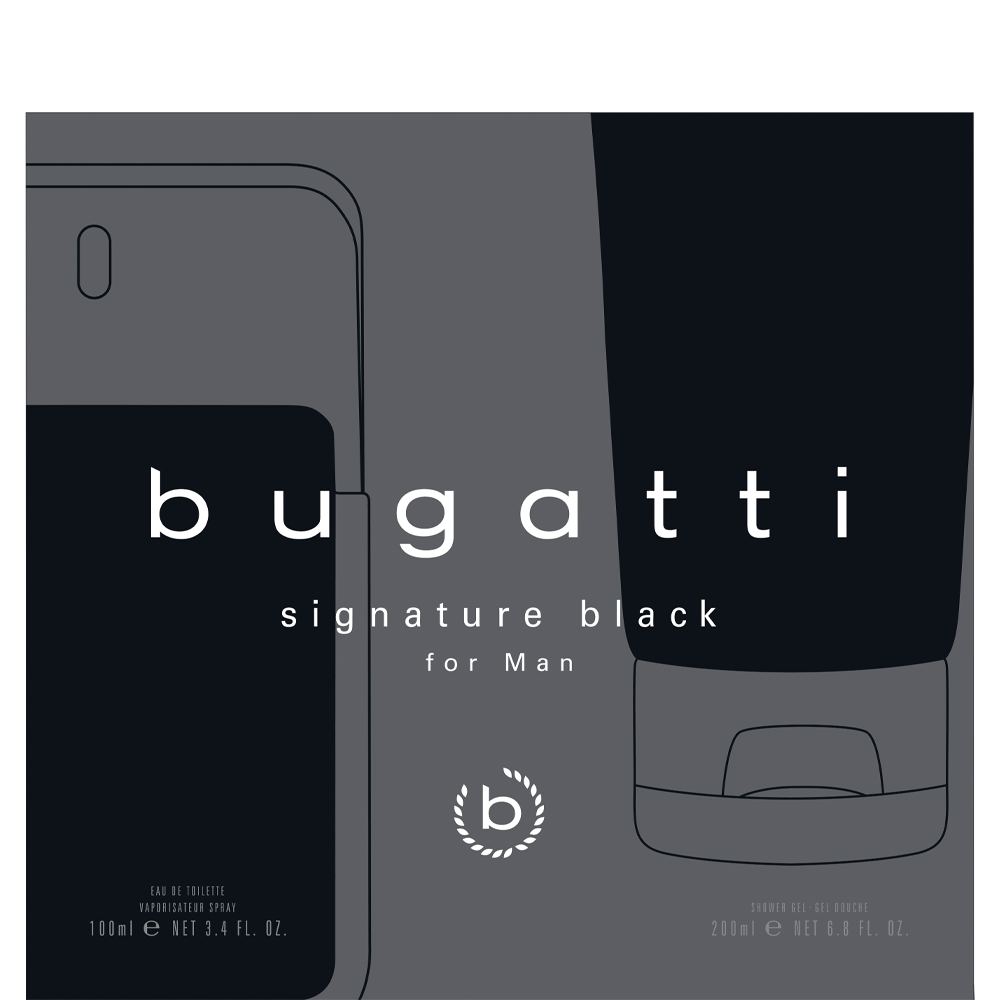 Bild: Bugatti Signature Man Black Geschenkset Eau de Toilette 100 ml + Duschgel 200 ml
