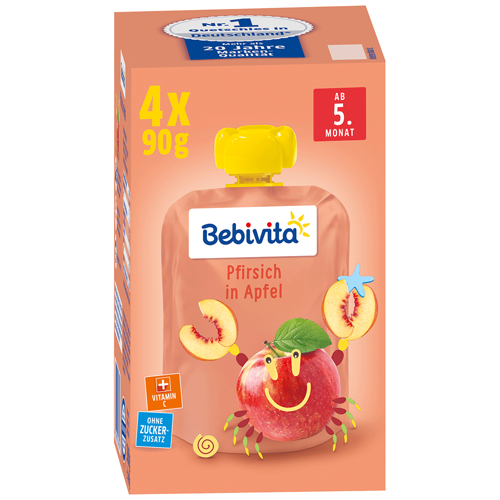 Bild: Bebivita Quetschie Pfirsich in Apfel