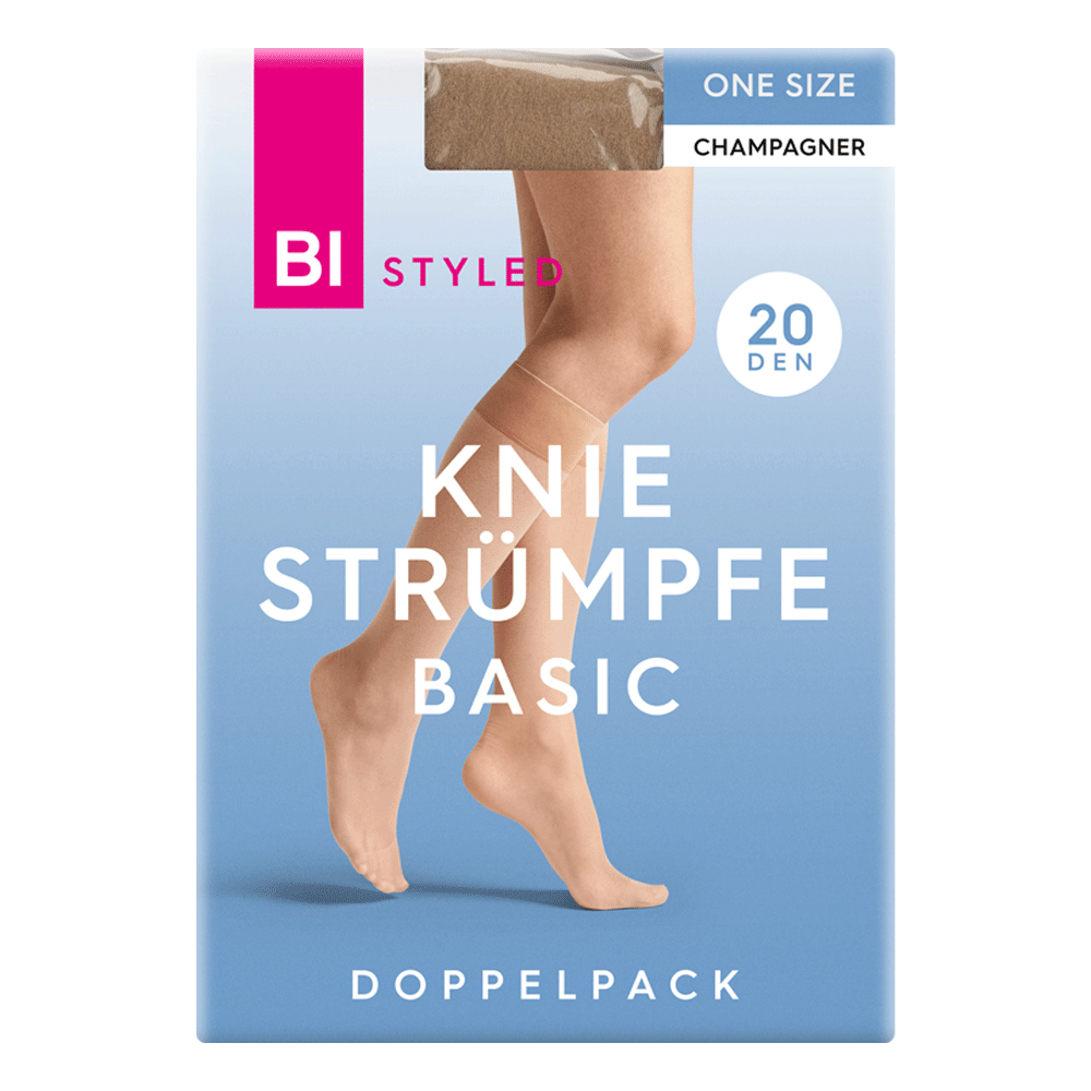 Bild: BI STYLED Knie Strümpfe Basic Champagner 