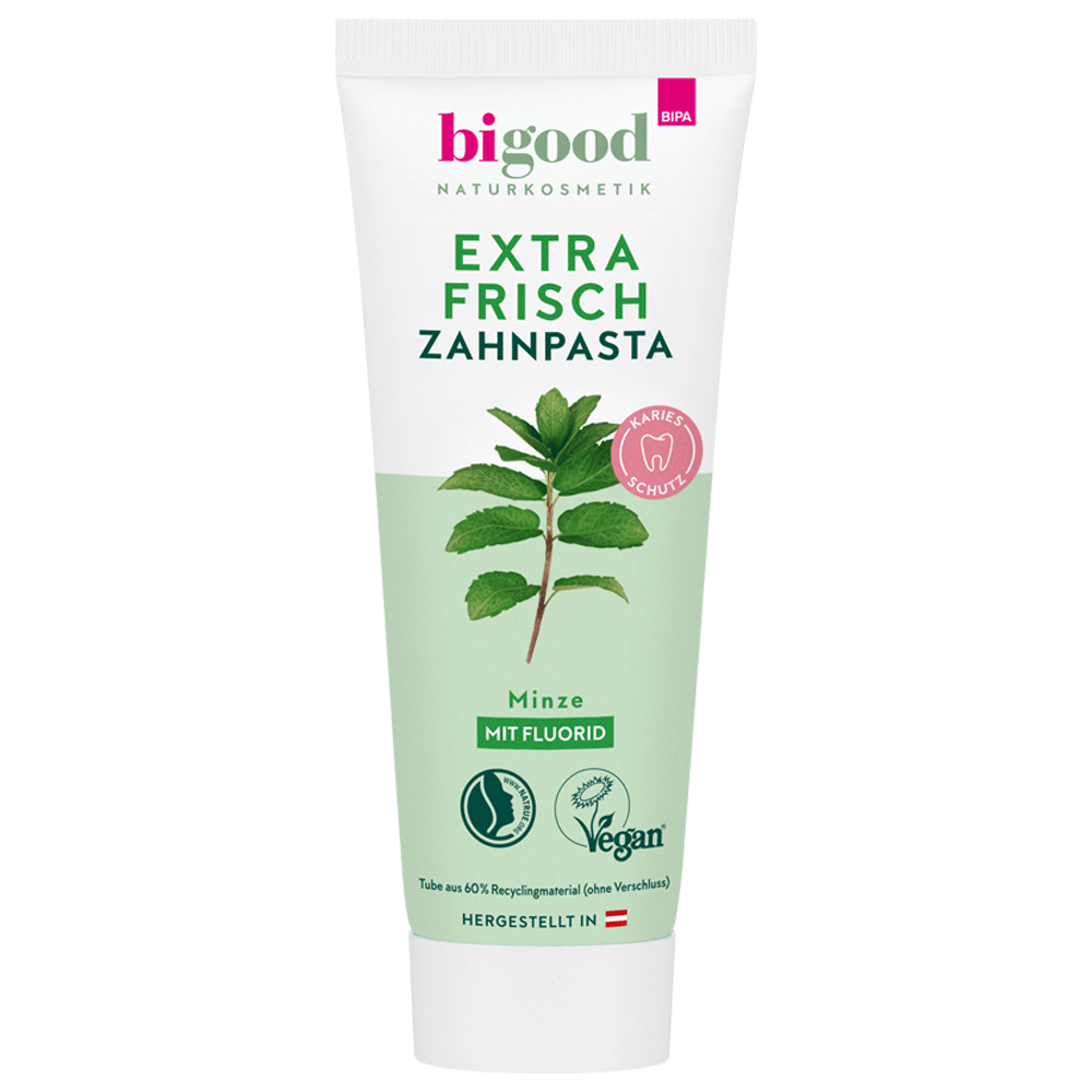 Bild: bi good Zahnpasta Extra Frisch Minze mit Fluorid