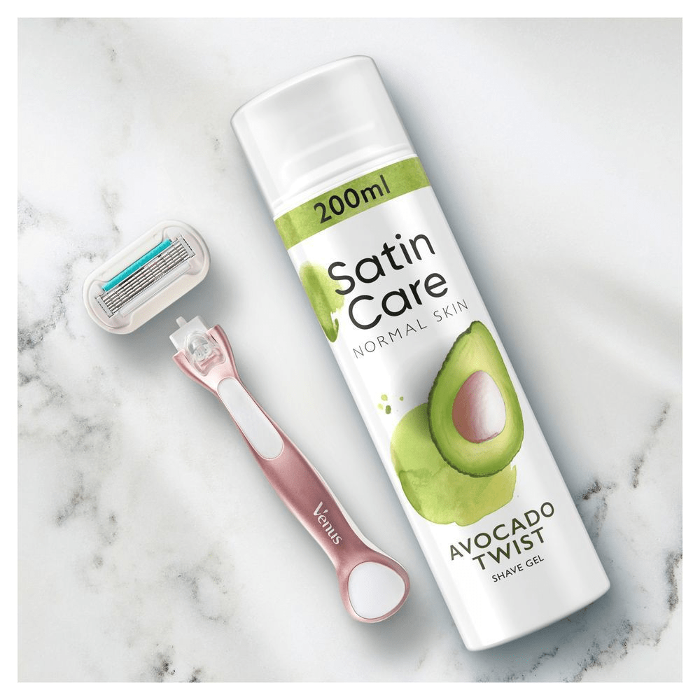Bild: Gillette Satin Care Rasiergel, Avocado Twist