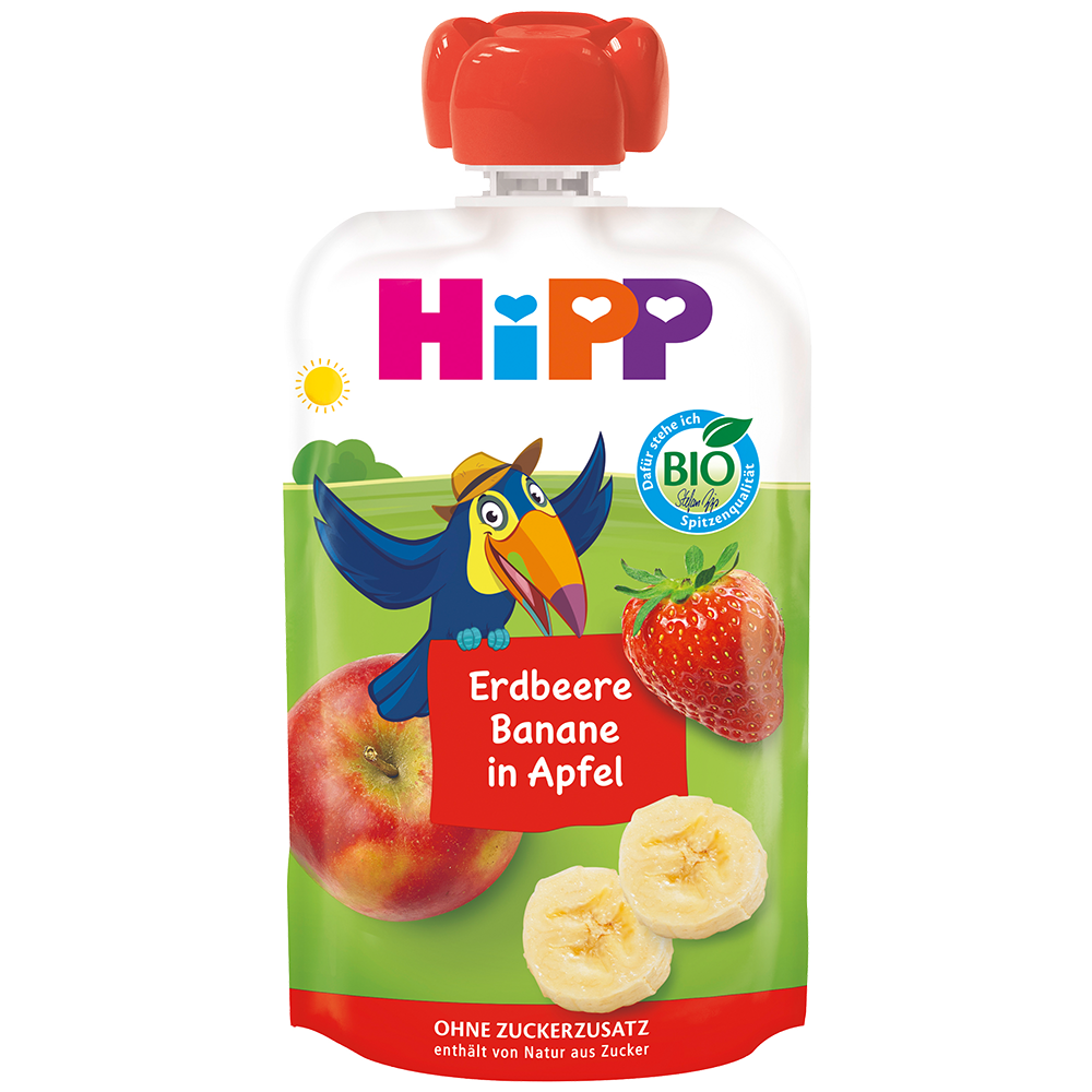 Bild: HiPP Erdbeere-Banane in Apfel