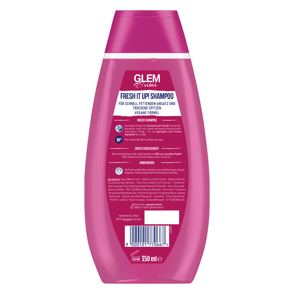 Bild: GlemVital Shampoo Fresh it up! Passionsfrucht 