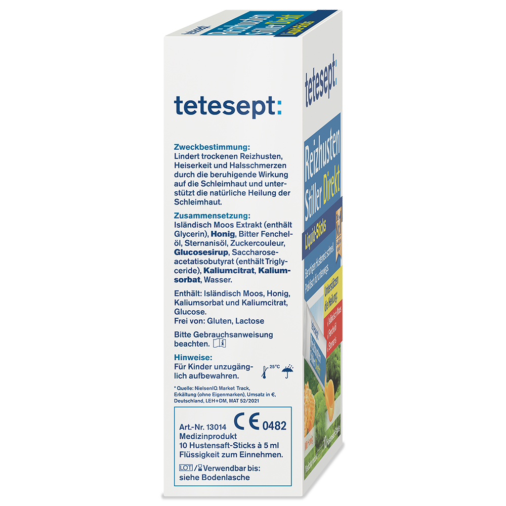 Bild: tetesept: Reizhusten Stiller Direkt Liquid Sticks