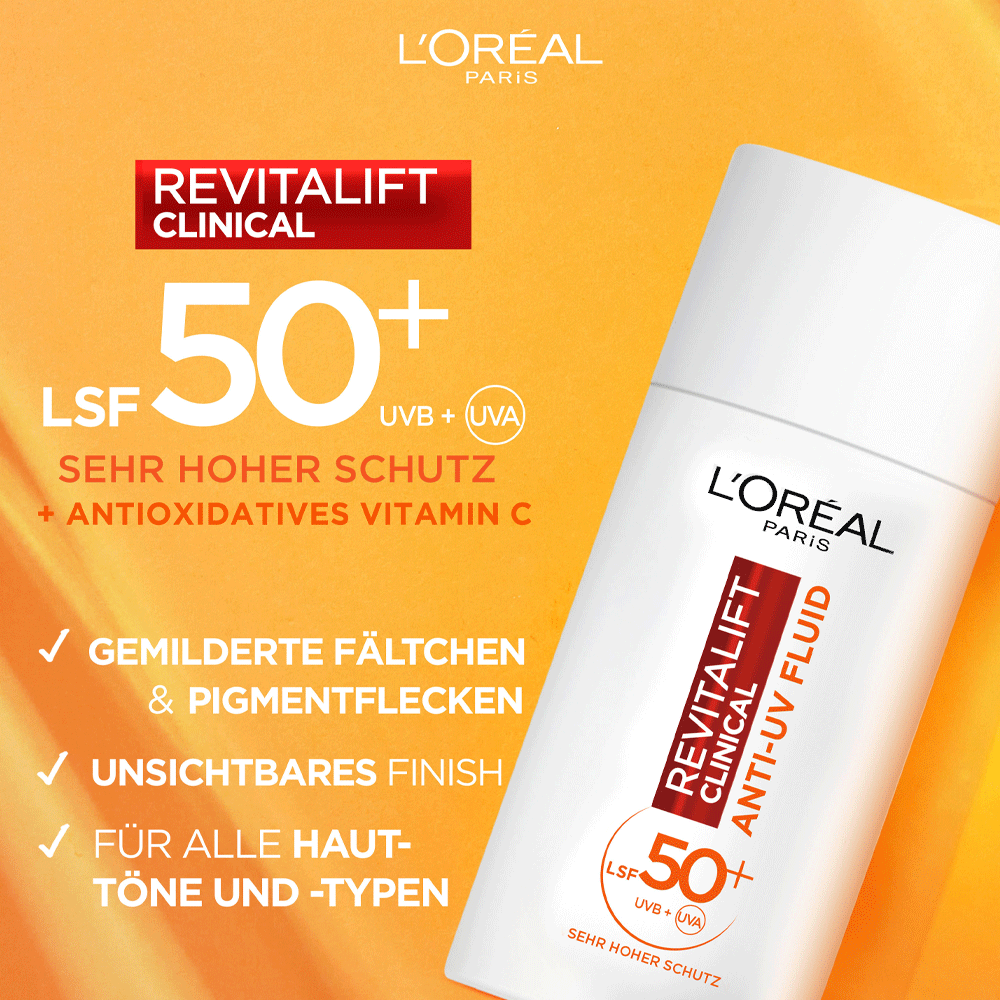 Bild: L'ORÉAL PARIS Revitalift Clinical UV Fluid LSF 50+