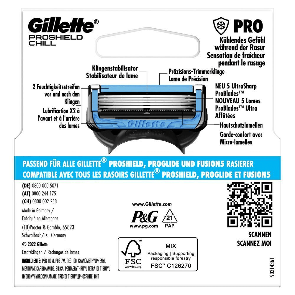 Bild: Gillette ProShield Chill Rasierklingen für Männer 