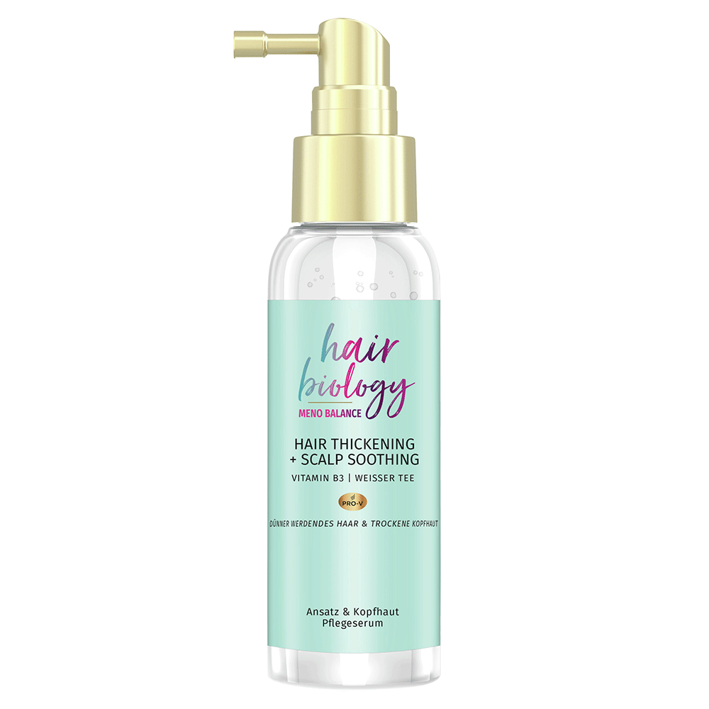 Bild: hair biology Meno Balance Hair Thickening & Scalp Soothing Pflegespray