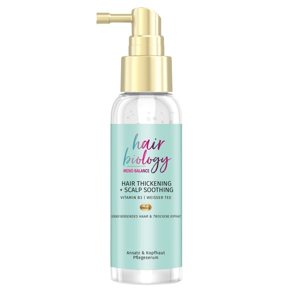 Bild: hair biology Meno Balance Hair Thickening & Scalp Soothing Pflegespray
