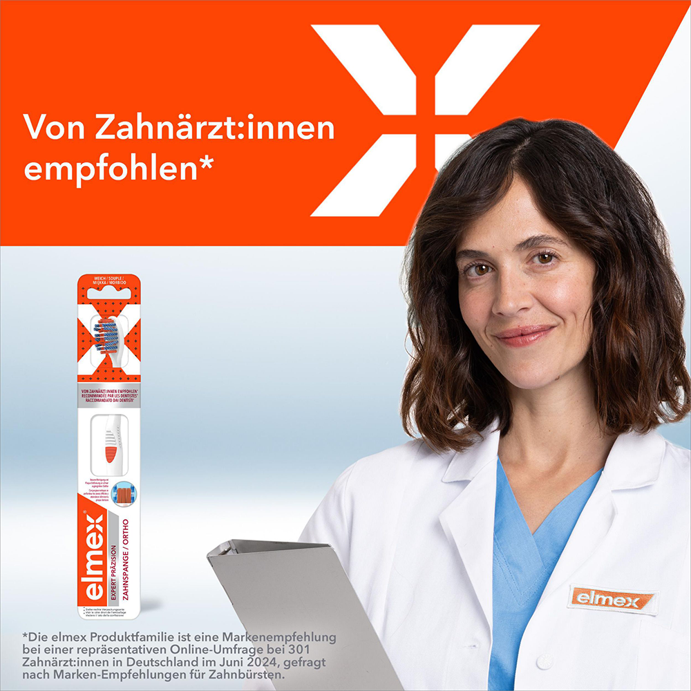Bild: elmex Zahnbürste Präzision Zahnspange