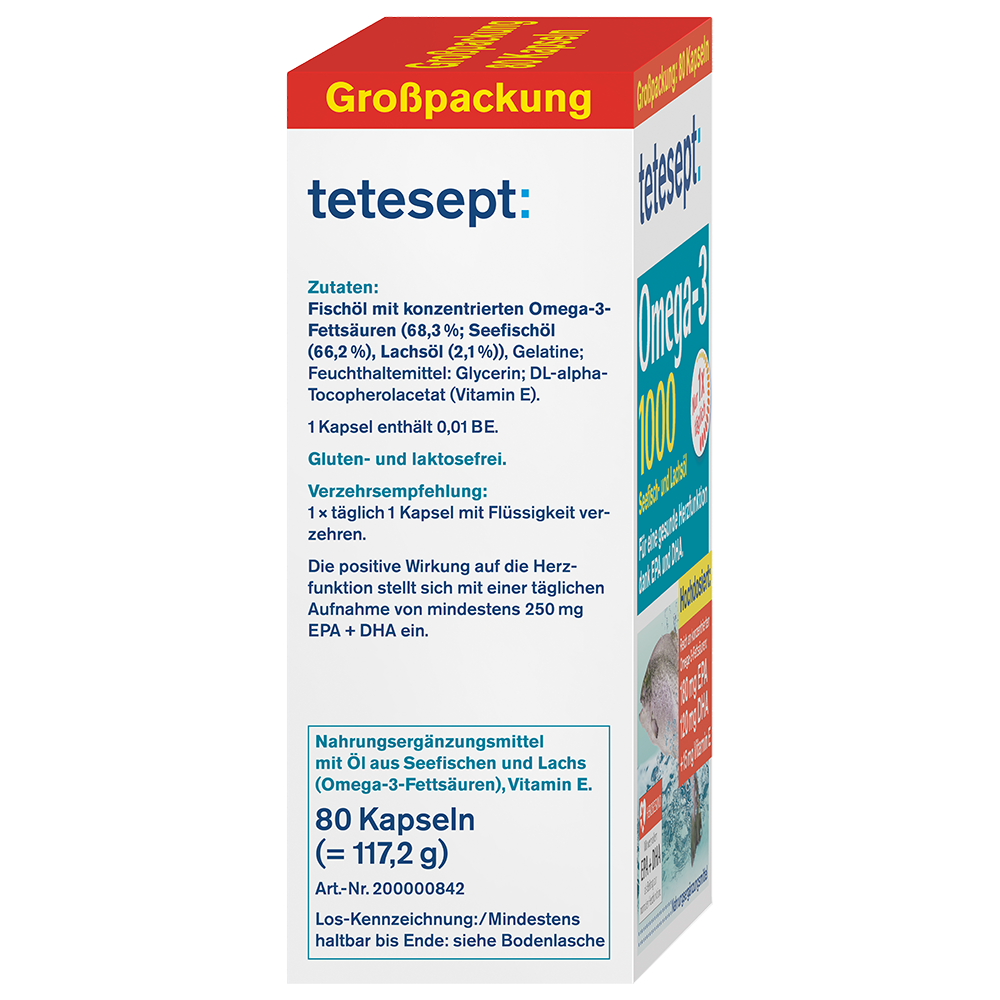 Bild: tetesept: Omega-3 1000 Seefisch- und Lachsöl