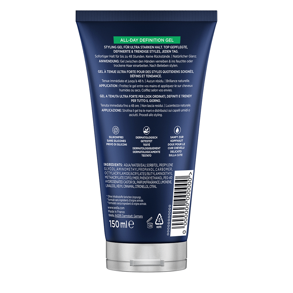 Bild: WELLA wellaflex Men Styling Gel All Day Definition Ultra Starker Halt