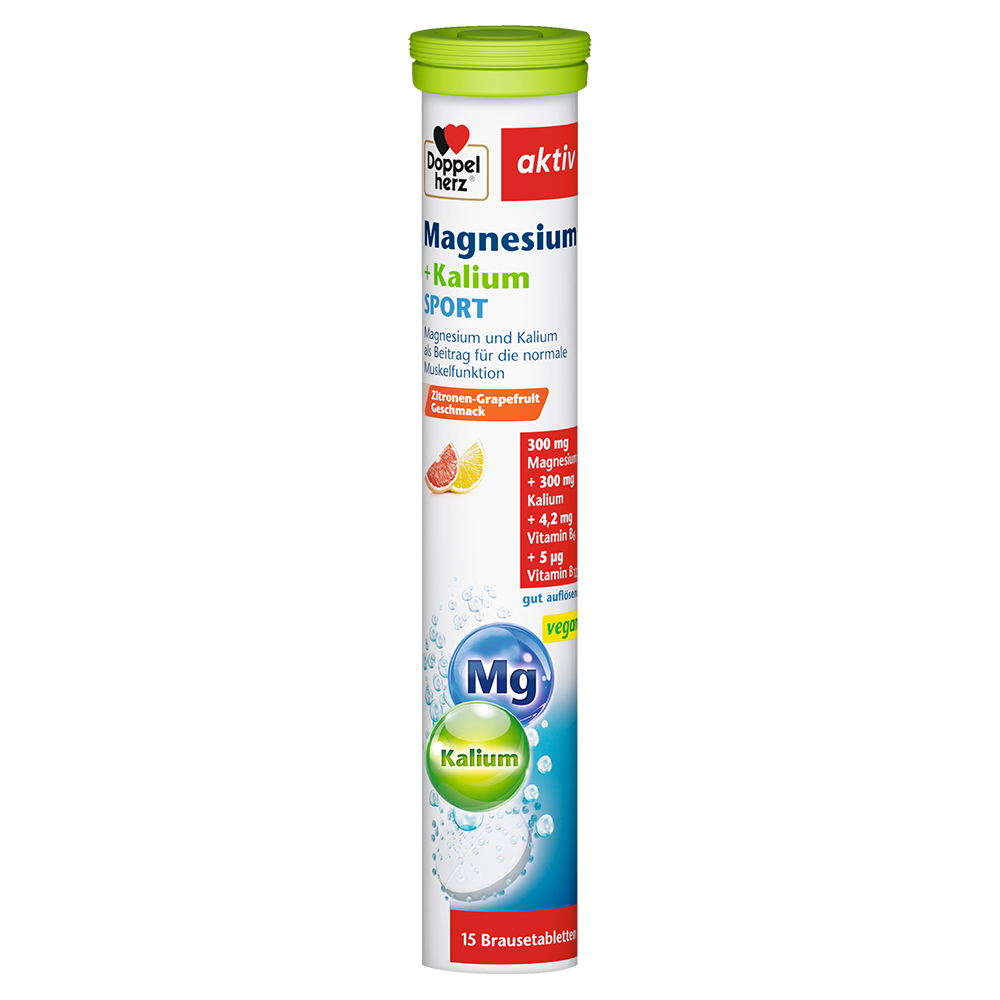 Bild: DOPPELHERZ Magnesium + Kalium Sport Brausetabletten 