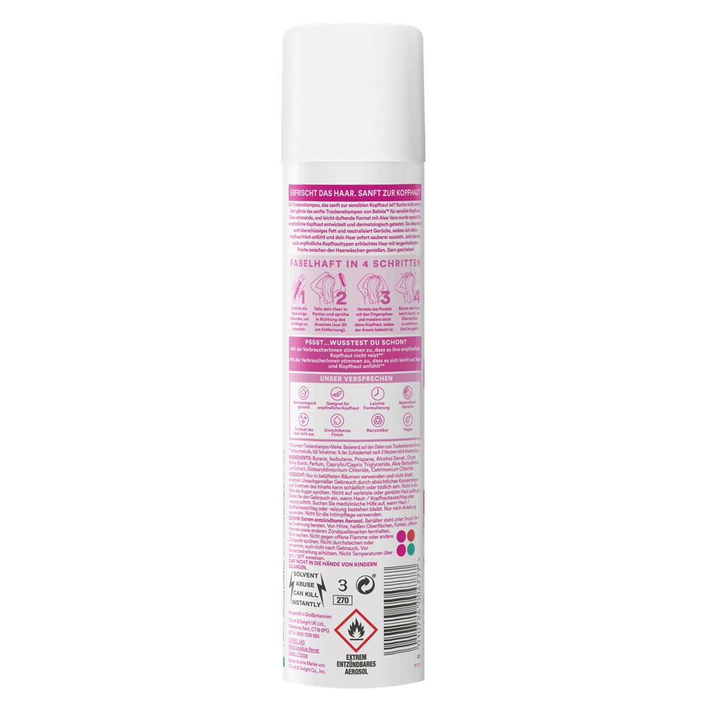 Bild: batiste Trockenshampoo Sensible Kopfhaut 
