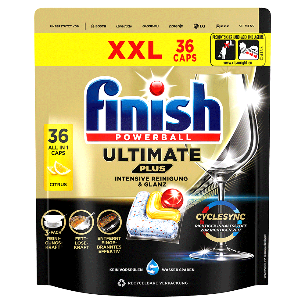 Bild: finish Ultimate Plus All in 1 Geschirrspültabs Citrus