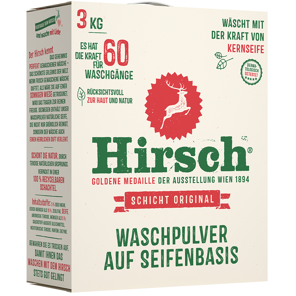 Bild: Hirsch Waschpulver auf Seifenbasis