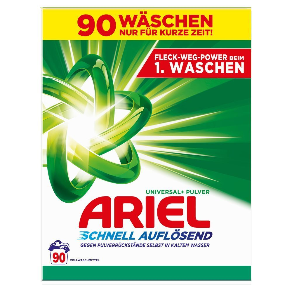 Ariel Universal+ Pulverwaschmittel, 90 Waschladungen [EN] Ariel Universal+ powder laundry detergent, 90 washes [IT] Detersivo in polvere per bucato Ariel Universal+, 90 lavaggi;