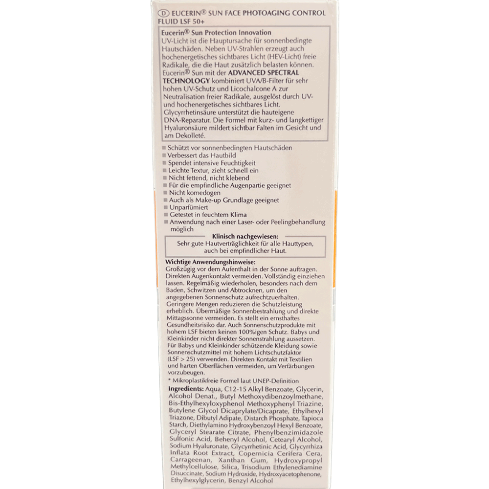 Bild: Eucerin Photoaging Control Anti-Age Face Sun Fluid LSF 50+ 