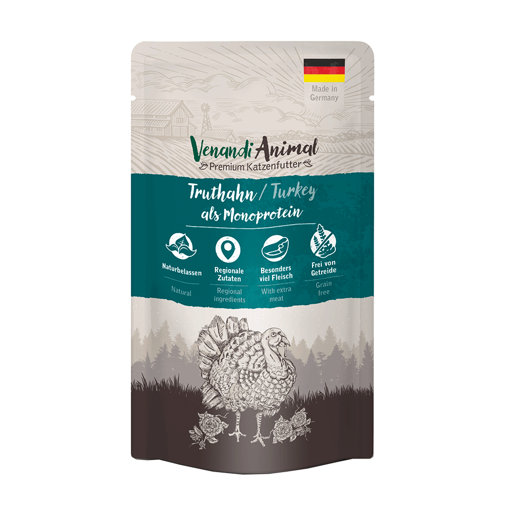 Bild: Venandi Animal Nassfutter Truthahn als Monoprotein