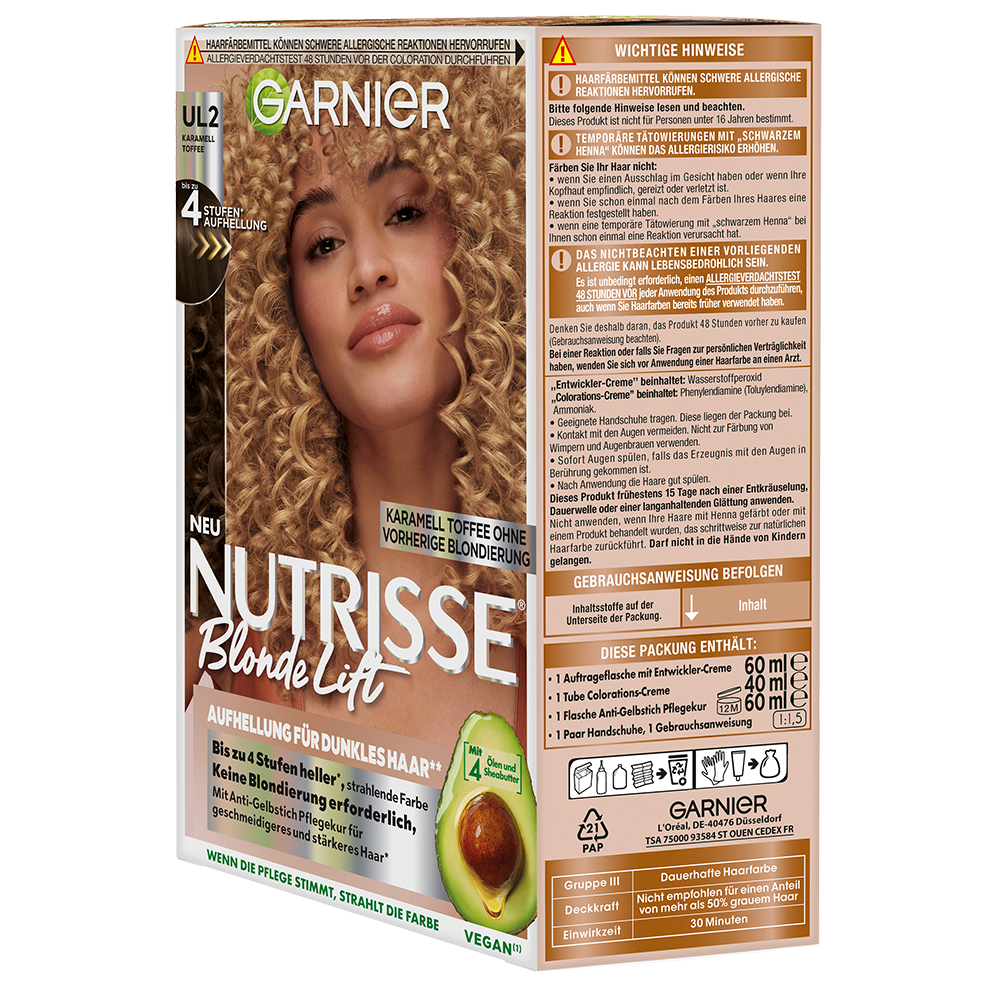 Bild: GARNIER Nutrisse Blonde Lift Karamell Toffee