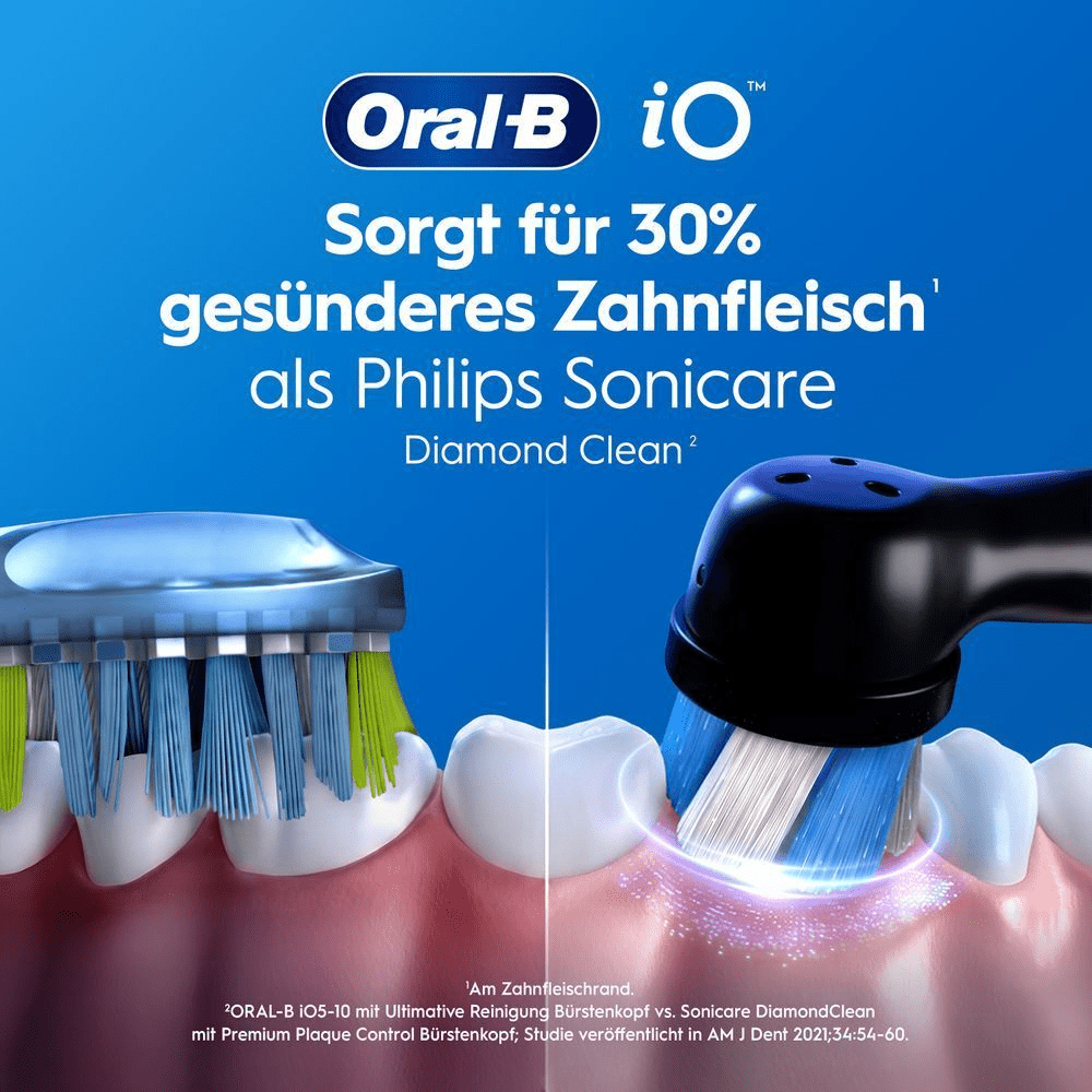 Oral-B iO: 45% bessere Zahnfleischgesundheit im Vergleich zur Schallzahnbürste.