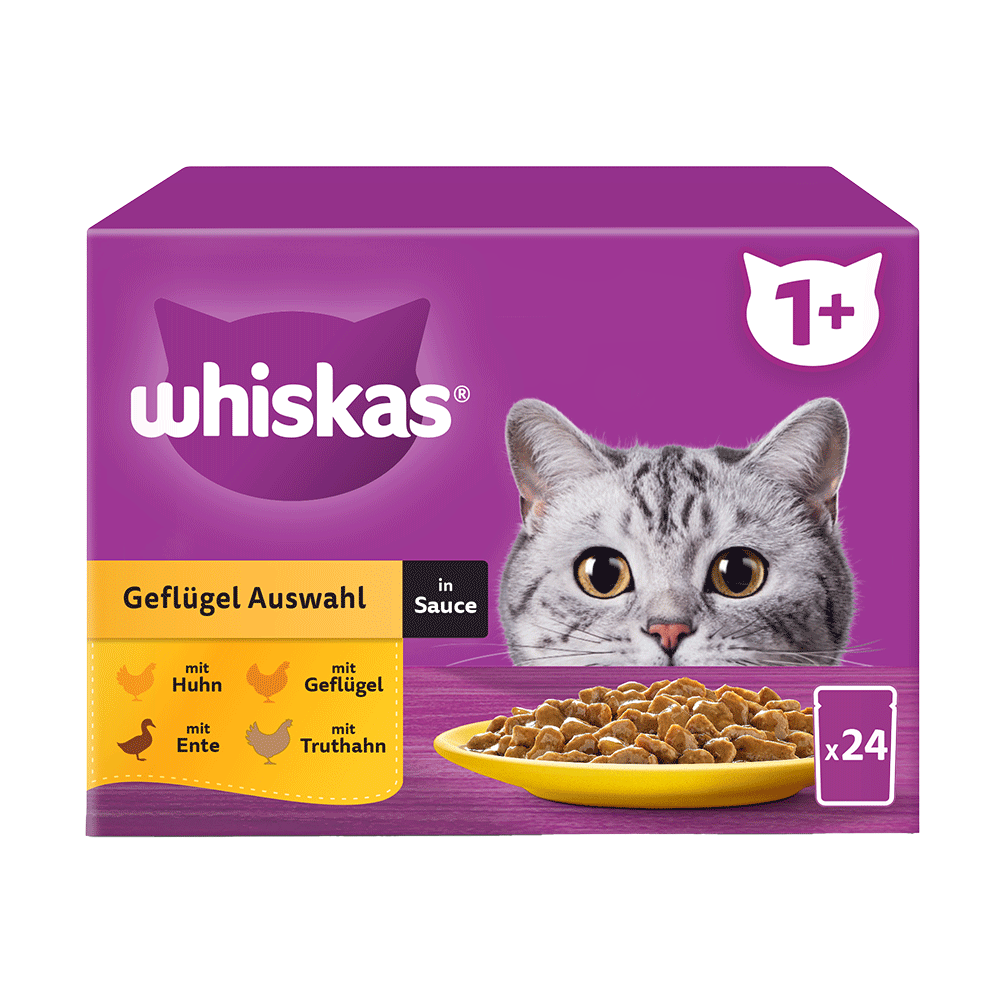 Bild: Whiskas Geflügel Auswahl in Sauce mit Huhn, Geflügel, Ente und Truthahn