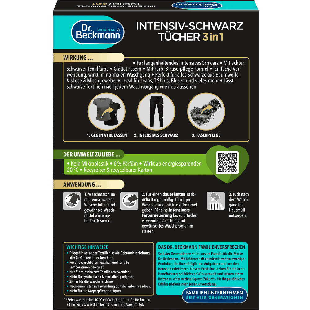 Dr. Beckmann Intensiv-Schwarz Tücher 3in1 online kaufen