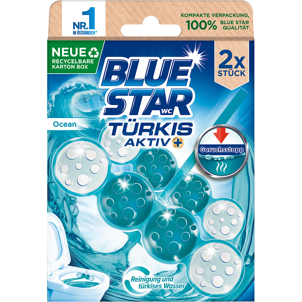 Bild: Blue Star Türkis Aktiv WC-Steine Ocean 