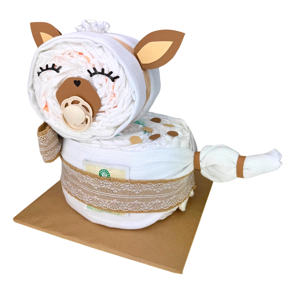 Bild: BABYWELL Windeltorte Rehlein Vintage 